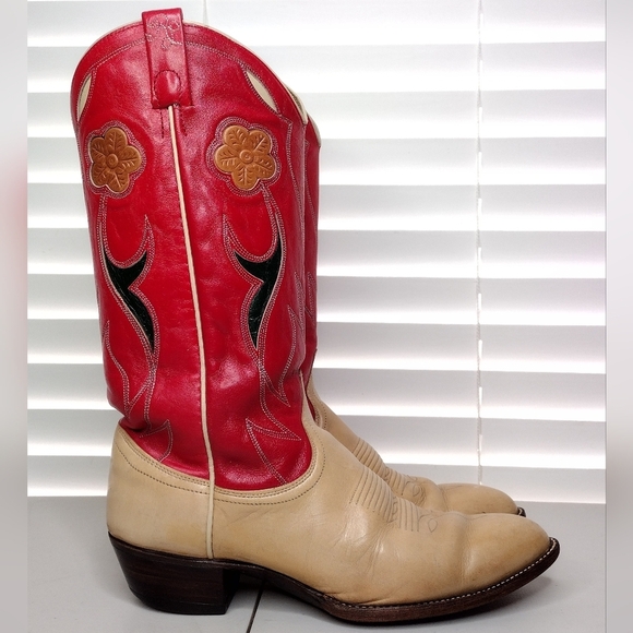 Ralph Lauren Selene Rare Vintage Leather Rodeo Cowgirl Western Heeled Boots Sz 9 - Picture 4 of 16